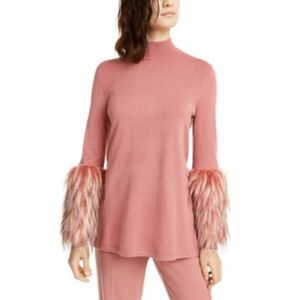 Alfani Faux fur cuff sweater